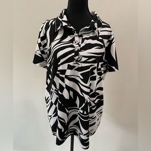 Chico's Monochrome Patterned Blouse black